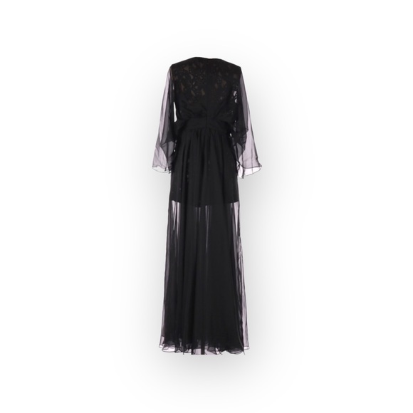 new Lotus Threads ๐ Lace Romper Overlay Gown Cocktail Maxi Dress ๐ Edgy Chic - Picture 10 of 16